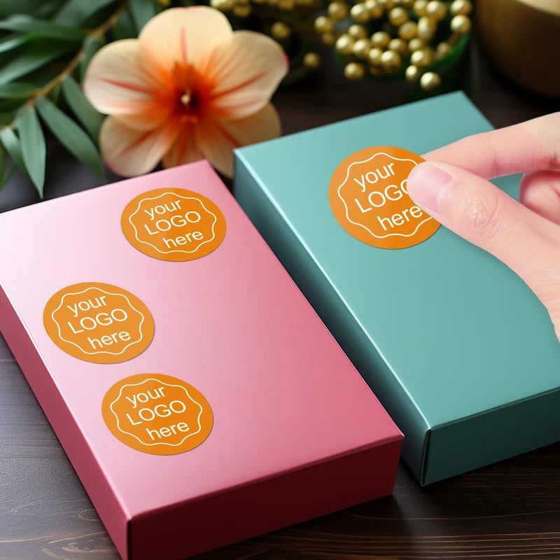 Custom printed logo sticker on premium vinyl material