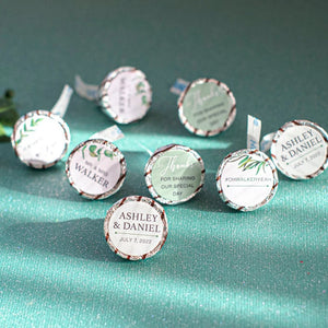 Custom stickers available in 3.5 cm, 4.5 cm, and 6 cm size options