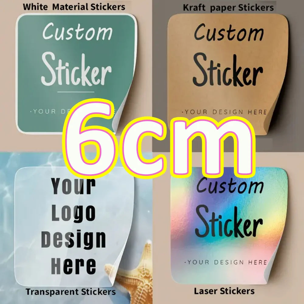 Custom PVC stickers printed with personalized text for events and branding