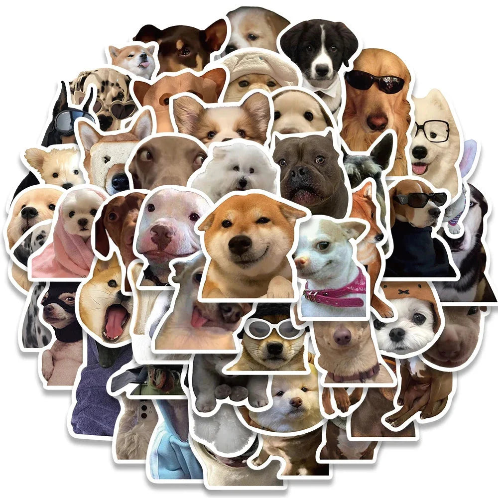 cute aesthetic cartoon sticker pack with kawaii dog and cat meme stickers