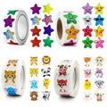 Cute kawaii star and cartoon animal stickers roll for kids reward activities