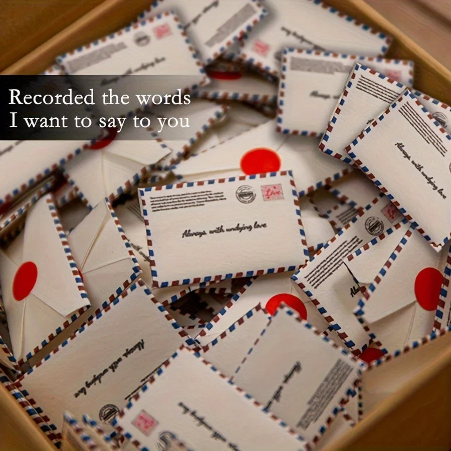 Cute mini envelopes pack with round sealing stickers for gift notes