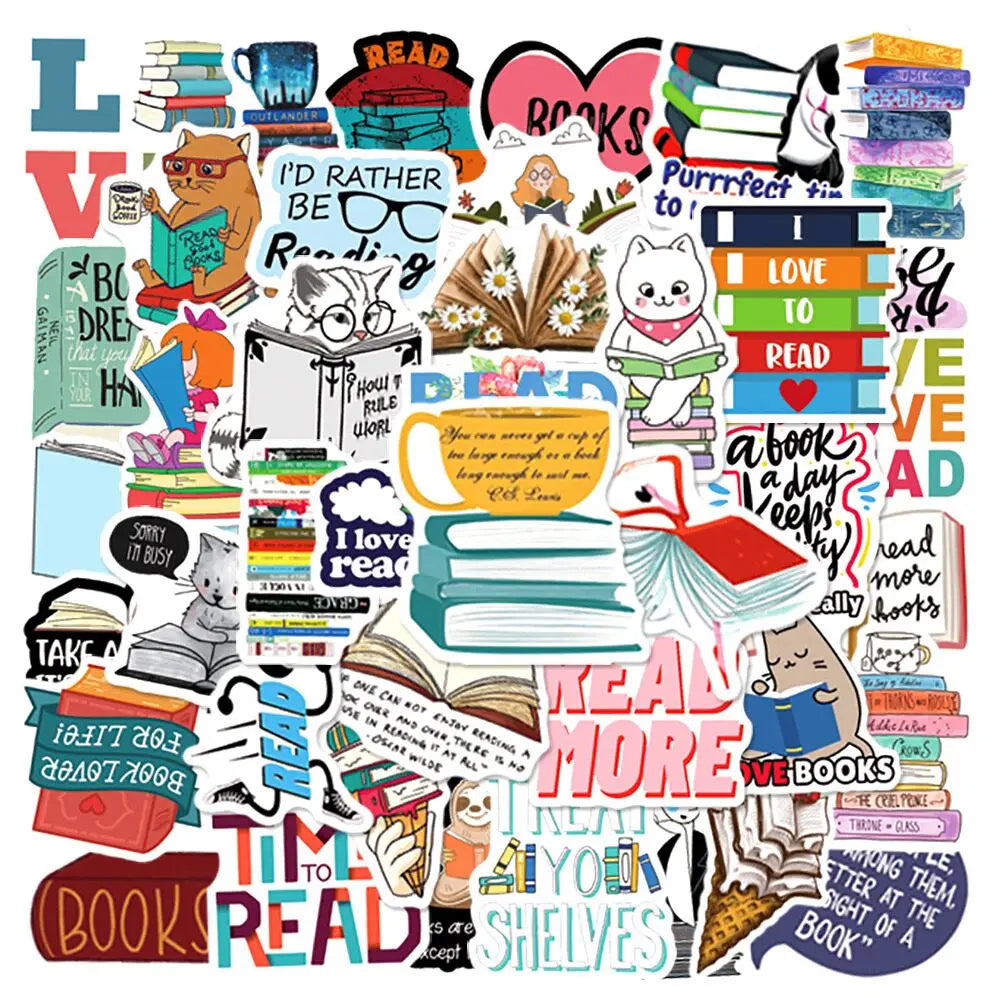 Dark romance reading aesthetic stickers applied on laptop and phone case