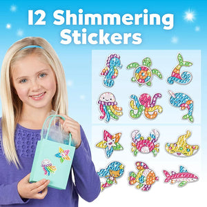 Diamond painting sticker kit with animal and rainbow craft stickers for kids