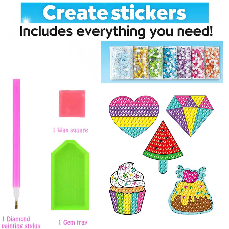 Diamond painting sticker toy kit for boys and girls craft fun