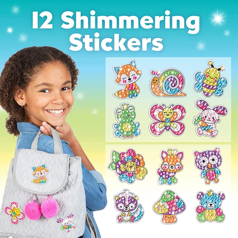 DIY diamond painting sticker craft activity for children creative play