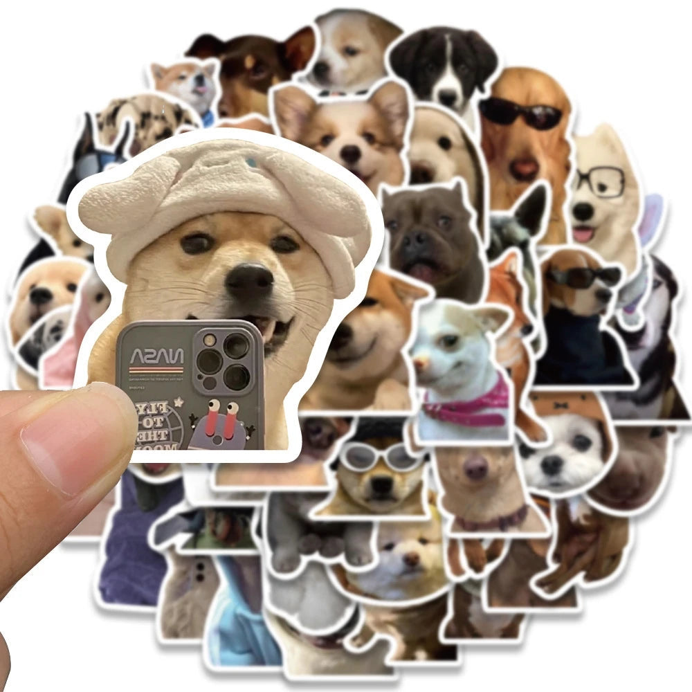 Cute dog stickers pack available in 10, 30, and 50 piece options