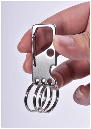 durable stainless steel keyring with hook design