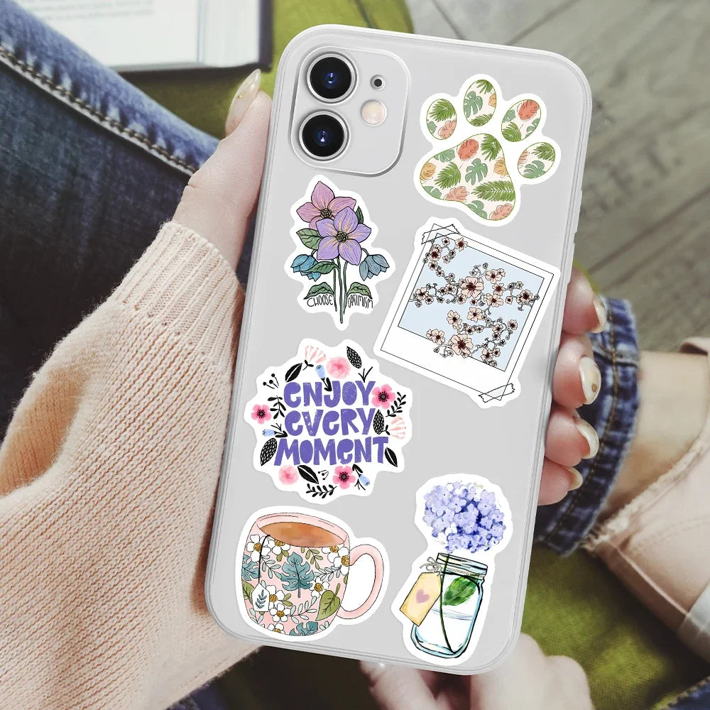 Floral sticker pack ideal for teens, creators, and aesthetic lovers