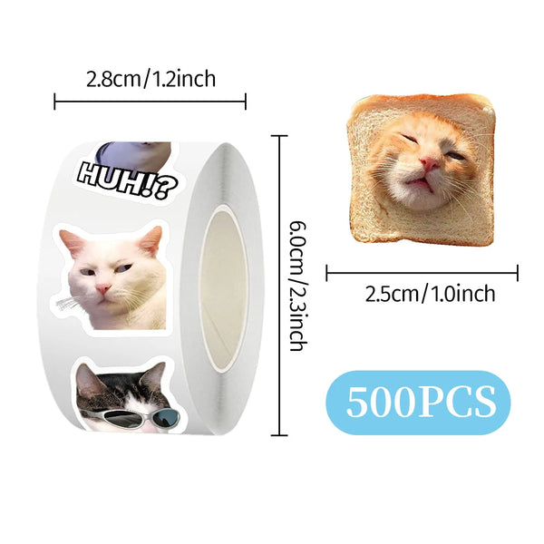Funny Cat Meme Stickers Roll