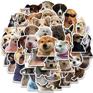 Funny puppy expression stickers with adorable and playful dog designs