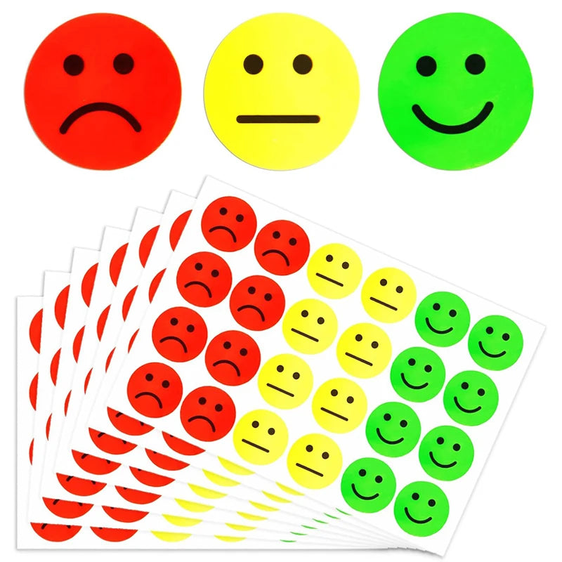 Happy and sad face behaviour stickers for classroom rewards and student motivation