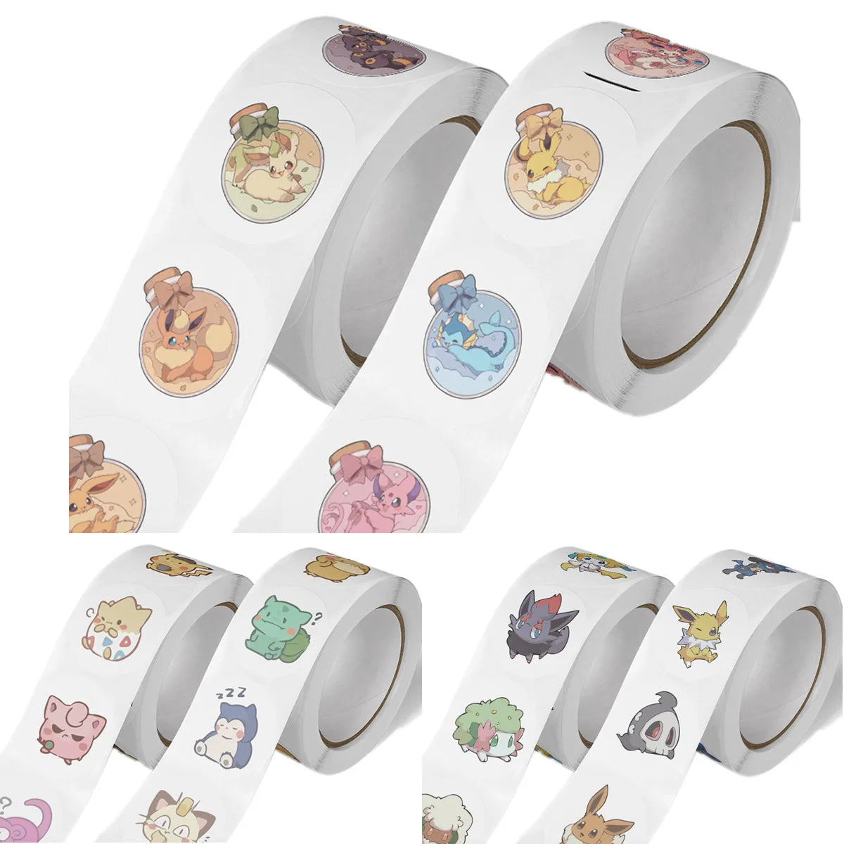 Hello Kitty and Kuromi cartoon stickers roll colorful PVC decals