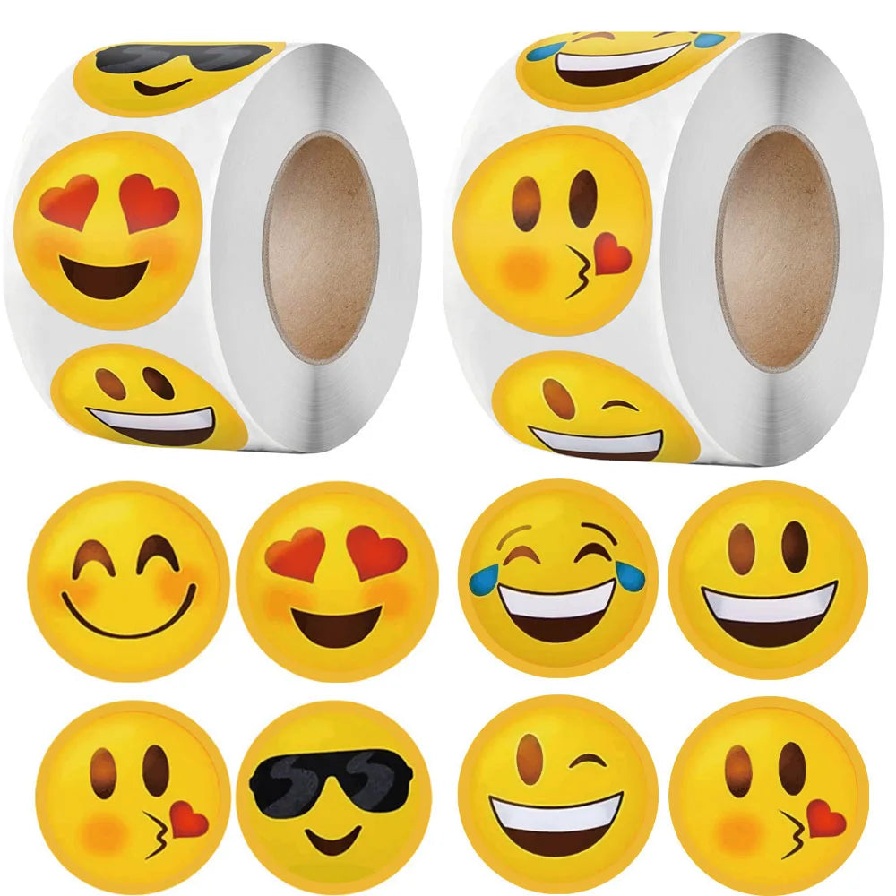 1 inch smiley face reward stickers on rolls with colorful expressions for kids classroom motivation and rewards