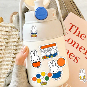 Kawaii bunny stickers inspired by Miffy with adorable cartoon expressions