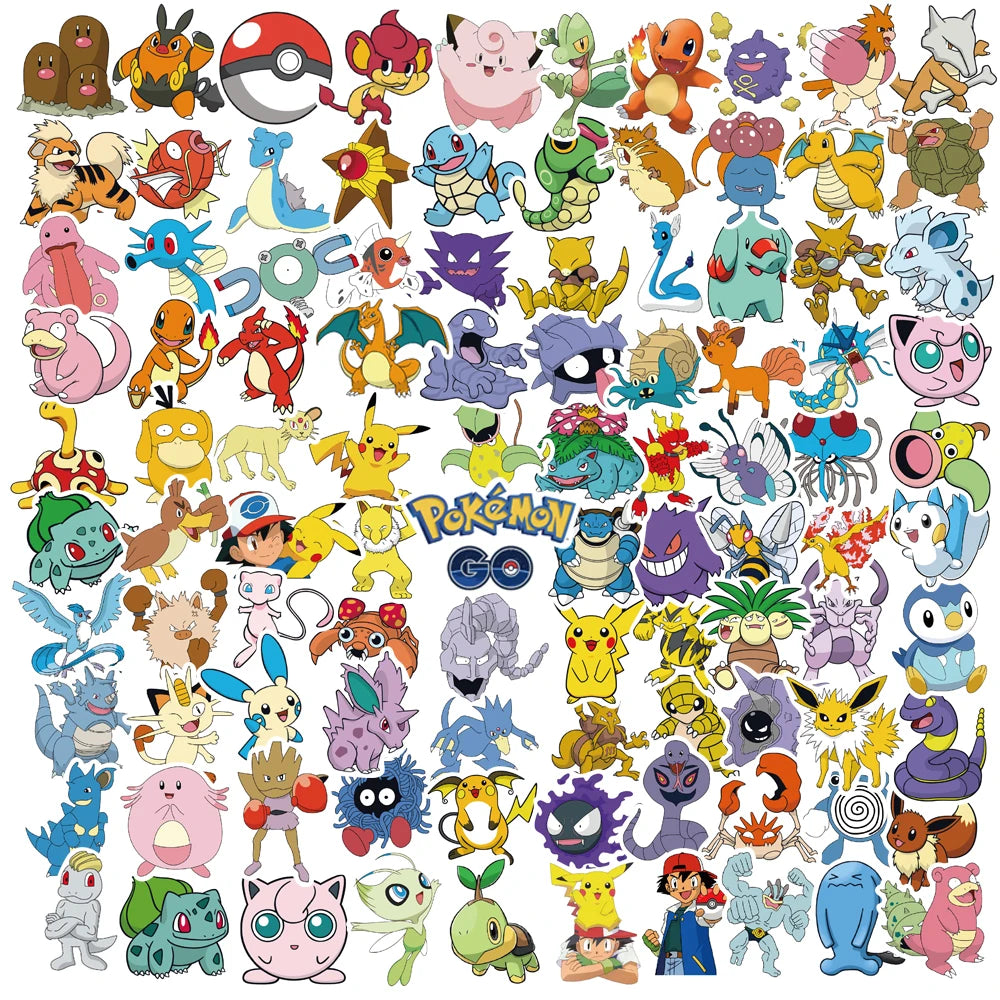 Close-up of kawaii waterproof PVC stickers showing vibrant colors and smooth finish