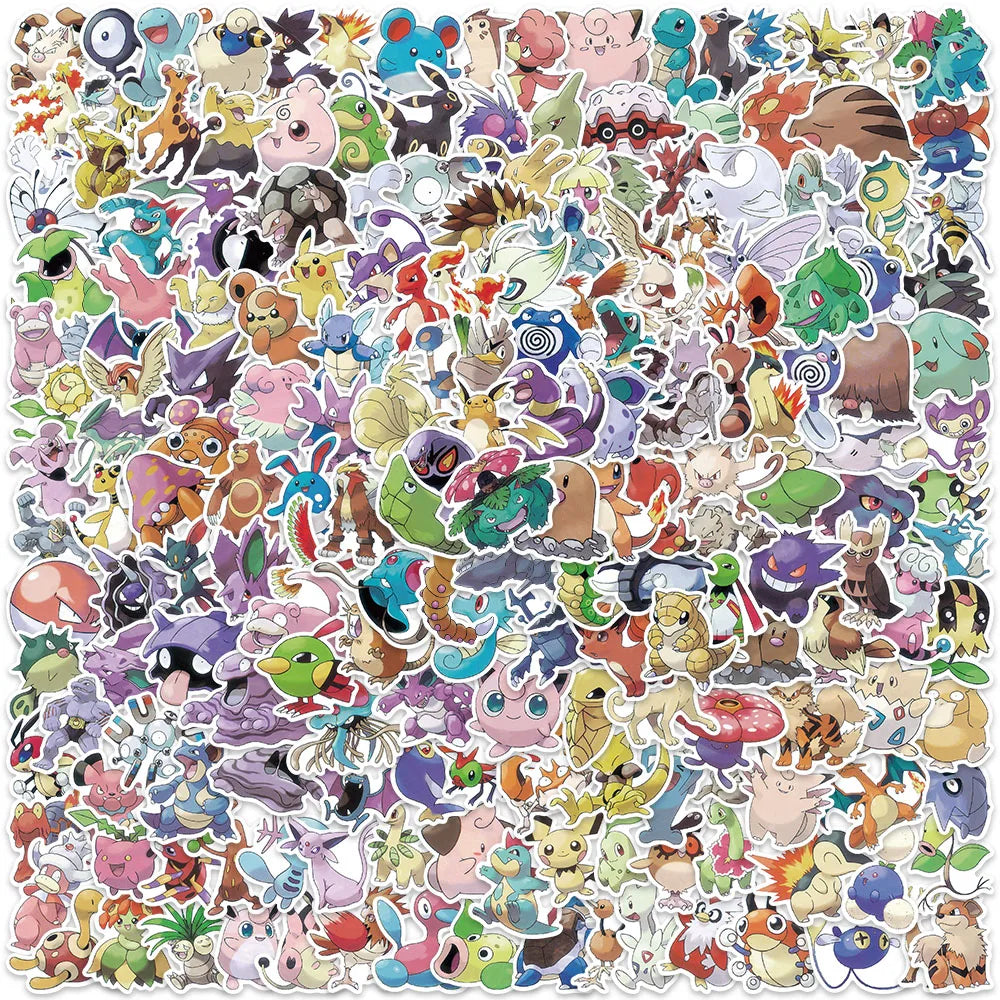 Assorted kawaii vinyl stickers with cute cartoon artwork and bright colors