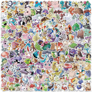 Assorted kawaii vinyl stickers with cute cartoon artwork and bright colors