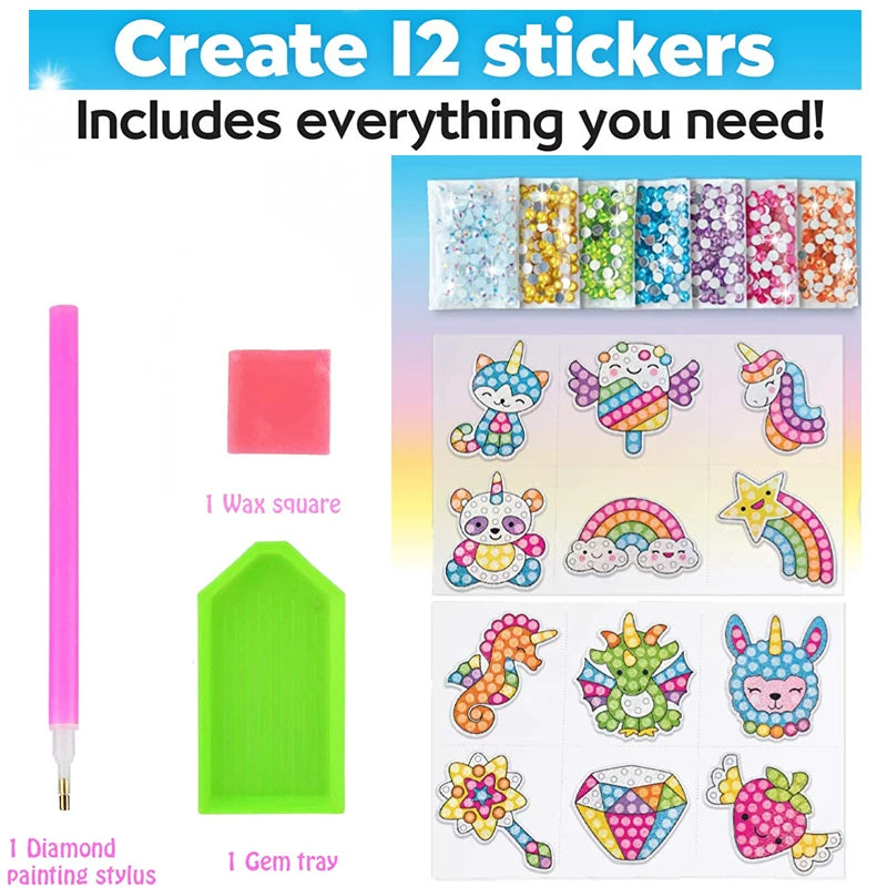 Kids art and craft diamond sticker making kit for creative play