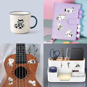 Kids cartoon stickers for laptops and notebooks with humorous drawings