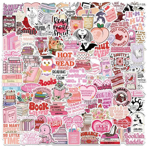 Vintage literature lover stickers with classic book quotes and elegant reading aesthetic