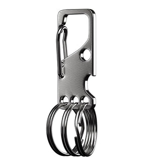 metal keychain clip with three key rings