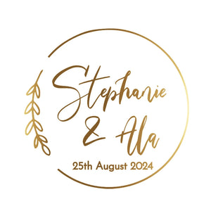 Minimal style packaging with gold foil clear thank you stickers