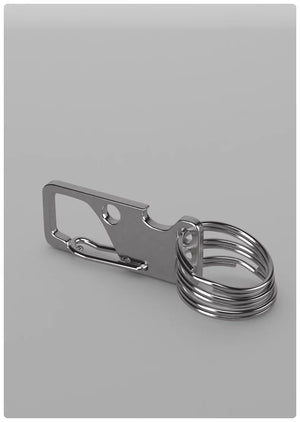 minimalist metal keychain with ring holder