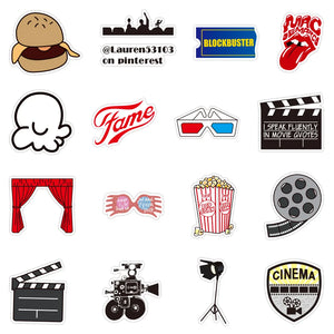 Movie graffiti stickers perfect for decorating laptops, notebooks, and DIY crafts