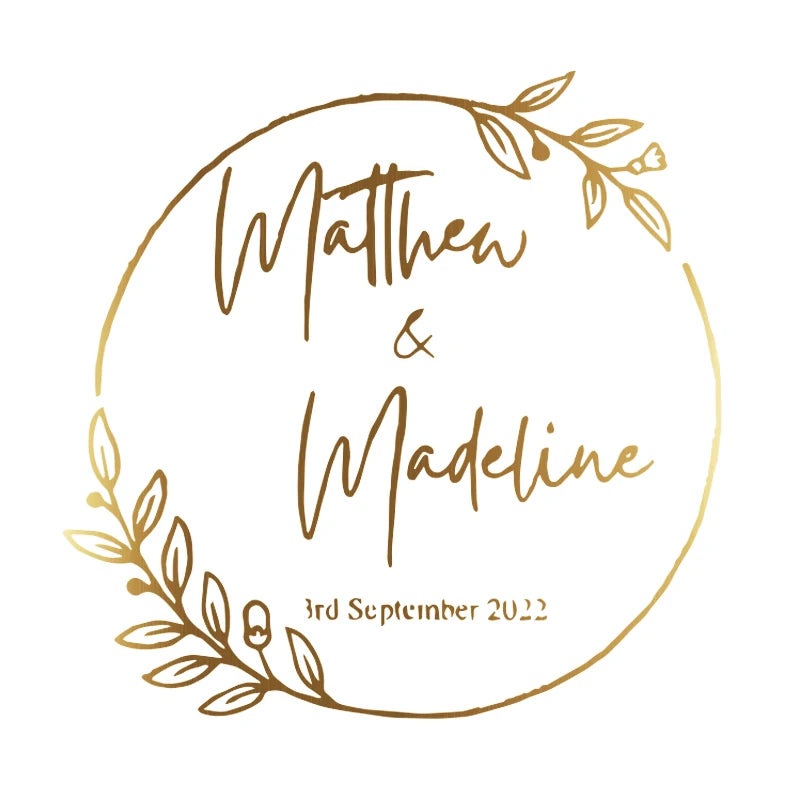 Mr and Mrs gold foil clear thank you stickers for wedding favors