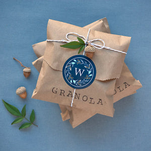 Personalized letter stickers featuring custom text or logo for events and business branding