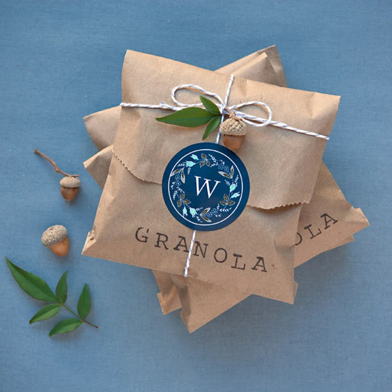 Personalized letter stickers featuring custom text or logo for events and business branding