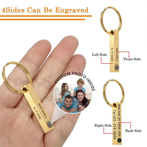 personalized stainless steel keychain gift for couples