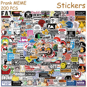 prank meme stickers 200pcs pack with mixed cartoon designs