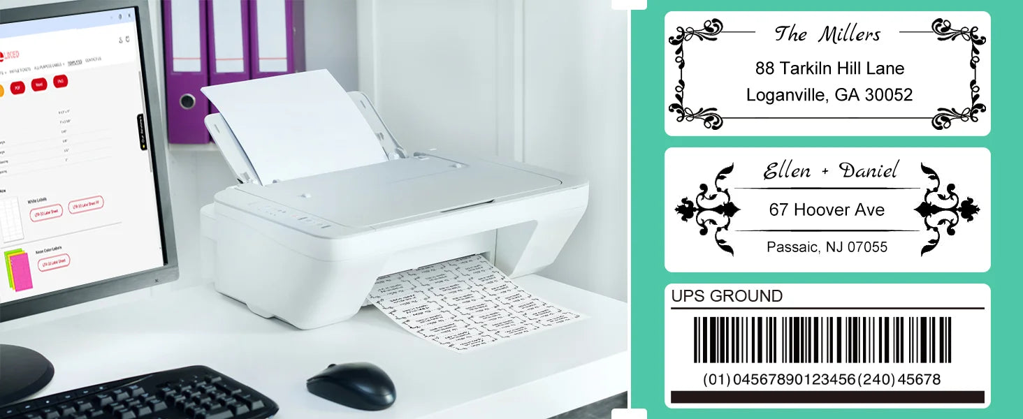 Printable address labels for office organization folders and files
