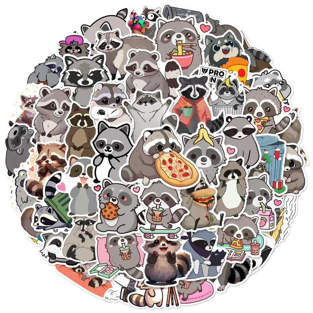 Raccoon stickers ideal for journaling, scrapbooking, and DIY craft projects