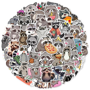 Raccoon stickers ideal for journaling, scrapbooking, and DIY craft projects