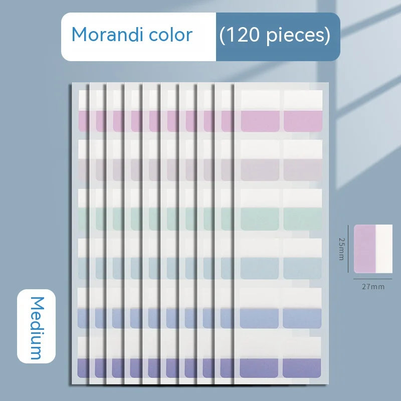 Removable transparent page tabs that leave no residue on books or planners