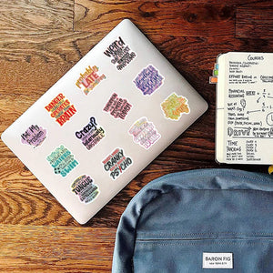 Sarcasm quote stickers designed for journals, notebooks, and laptops