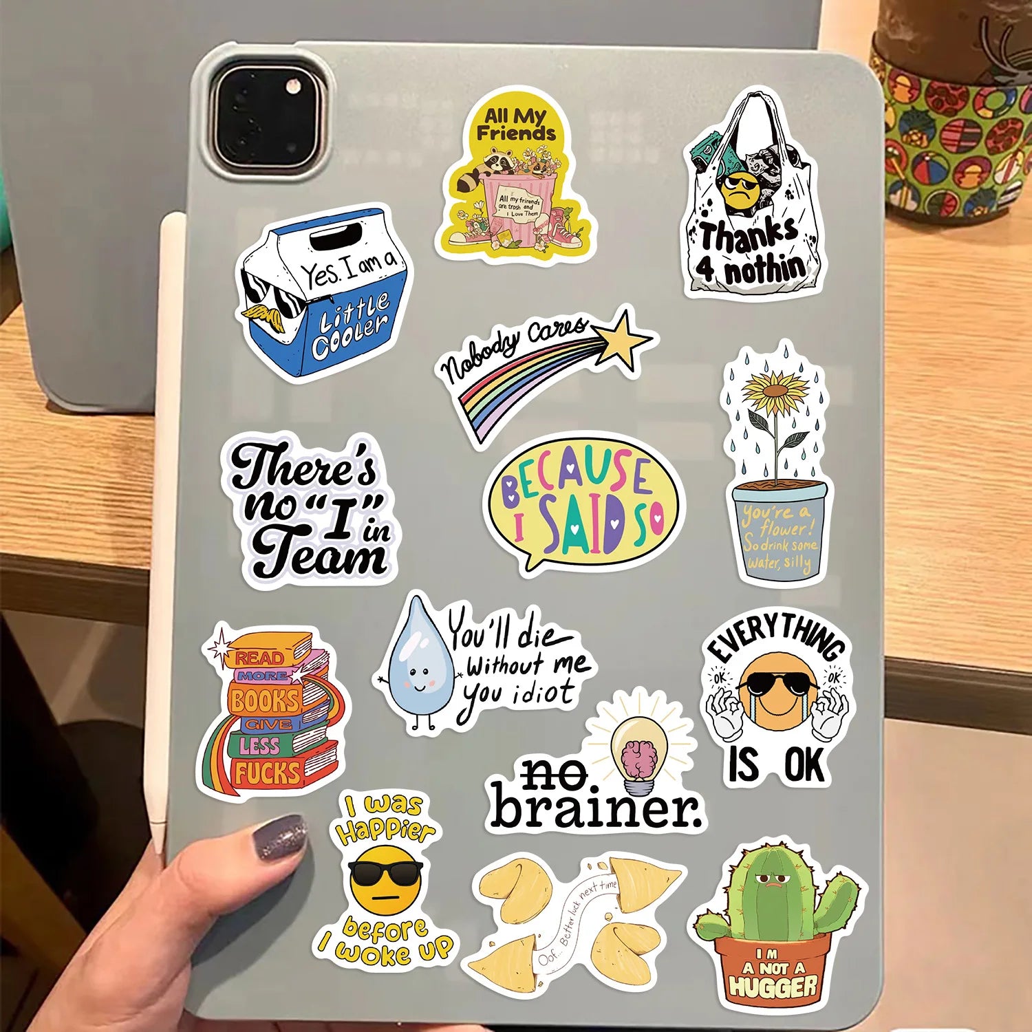 Sarcastic aesthetic stickers for laptops, journals, and creative DIY projects