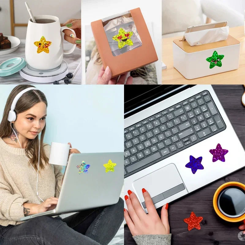 Cute kawaii stickers for scrapbooking and journaling decoration, laptops, mugs
