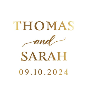 Gold foil clear round stickers used for small business branding