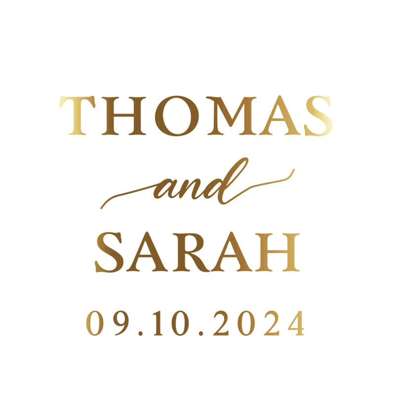 Gold foil clear round stickers used for small business branding