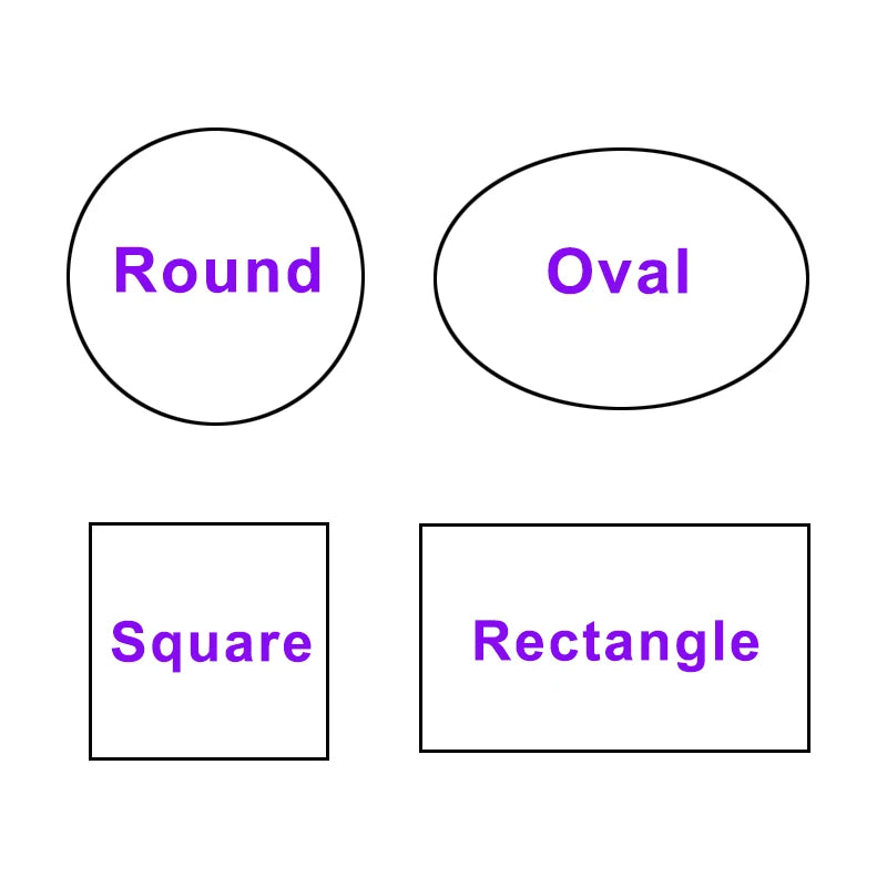 Square and rectangle custom sticker shape options for logo labels
