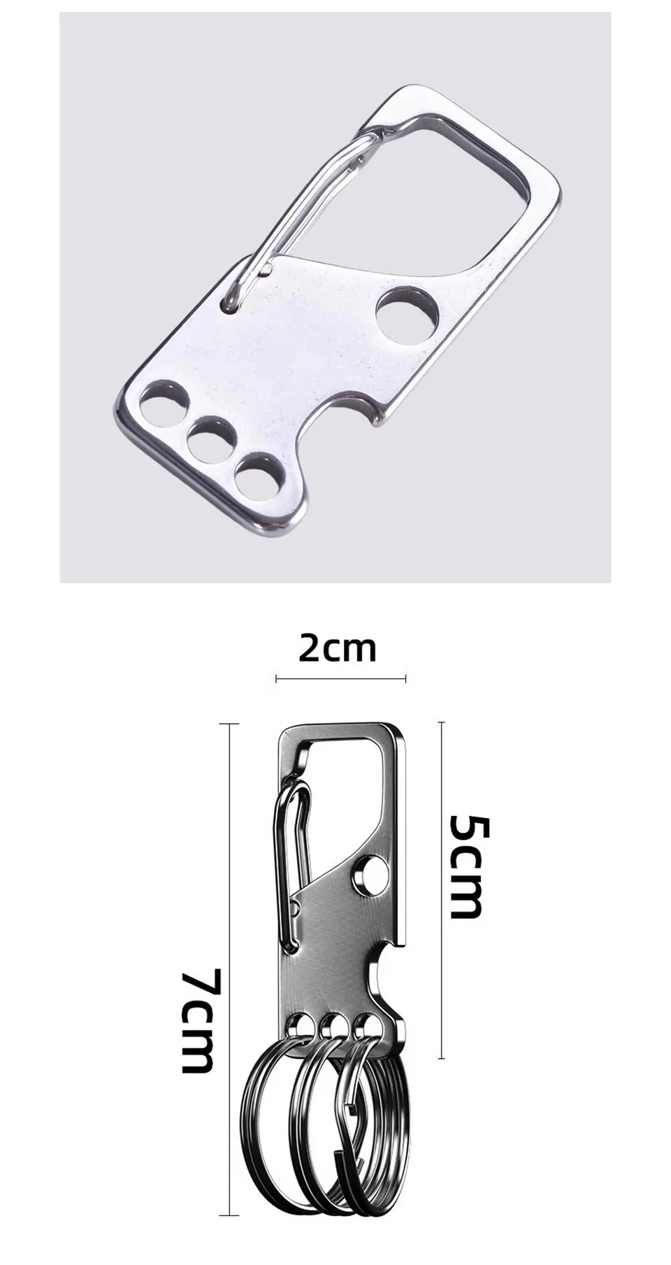 stainless steel keychain buckle with secure clasp