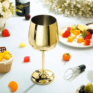 Balanced stem design of stainless steel wine glass