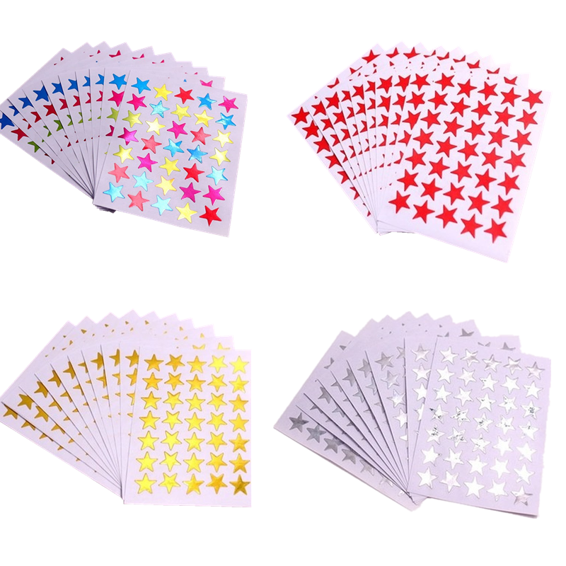 Star reward sticker sheets designed for teachers, parents, and classroom motivation
