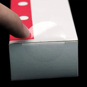 Transparent round label stickers used for handmade and small business packaging