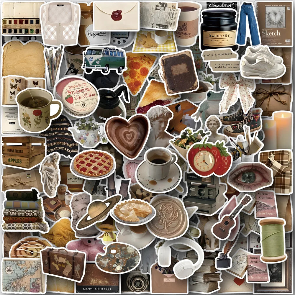 vintage art VSCO aesthetic stickers pack waterproof vinyl decal collection