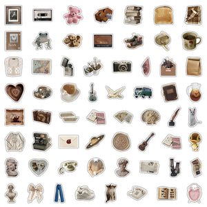 Waterproof vintage VSCO stickers applied on luggage and suitcase